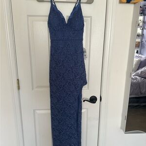 Teeze Me Blue Lace prom Dress